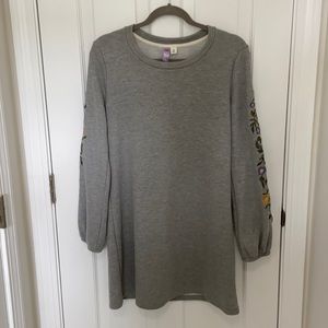 Grey Long-sleeve Tshirt Dress